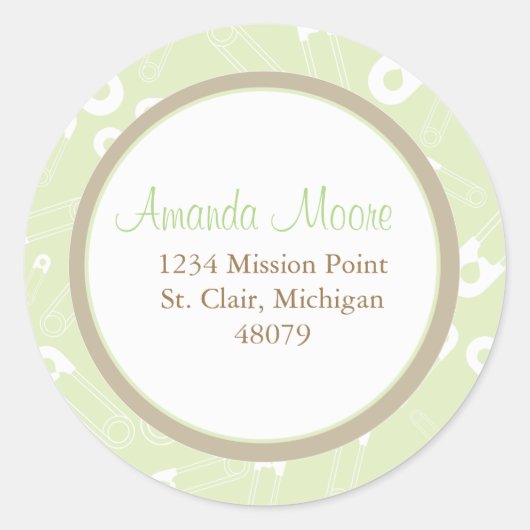 Diaper Buttone bevorzugen Sticker oder Adressetike (Vorderseite)