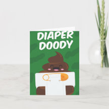 Diaper Doody Puns Kinderdusche Grußkarte