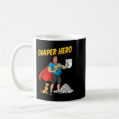 Diaper Hero Funny Cartoon Dad Design For New Fathe Kaffeetasse (Links)