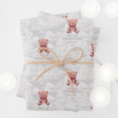 Diaper King Teddy Bär Custom Happy Geburtname Geschenkpapier Set