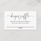 Diaper Raffeln Skripttext mit rosa Herz Begleitkarte (Vorderseite)