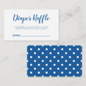 Diaper Rafffle Ticket Bright Blue Polka Dot Begleitkarte (Vorne/Hinten)