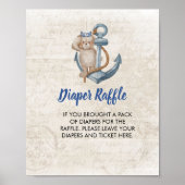 Diaper Raffle Ahoy sein a Boy Nautical Theme Poster (Vorne)
