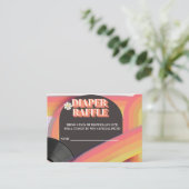 Diaper Raffle Baby Dusche Groovy Retro 70er 80er Begleitkarte (Stehend Vorderseite)