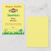 Diaper Raffle Baby Dusche Safari Begleitkarte (Vorne/Hinten)