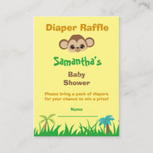 Diaper Raffle Baby Dusche Safari