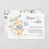 Diaper Raffle Baby Dusche Teddy Bear Begleitkarte (Vorne/Hinten)