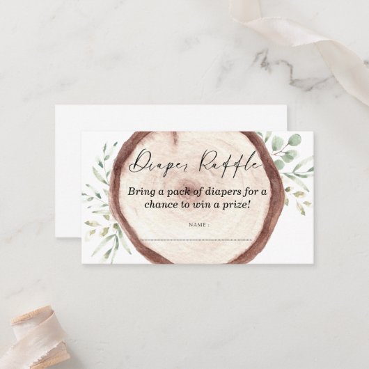 Diaper Raffle Baby Duschgame Platzkarte (Vorderseite/Rückseite Beispiel)