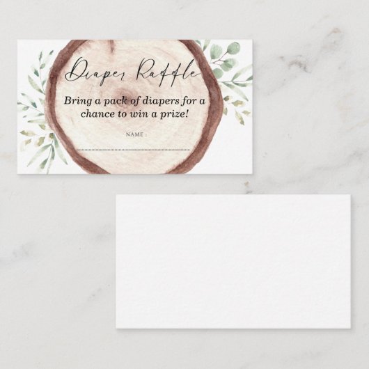 Diaper Raffle Baby Duschgame Platzkarte (Vorne/Hinten)