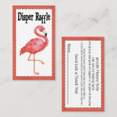 Diaper Raffle Baby Duschgel Spiel Pink Flamingo Begleitkarte (Vorne/Hinten)