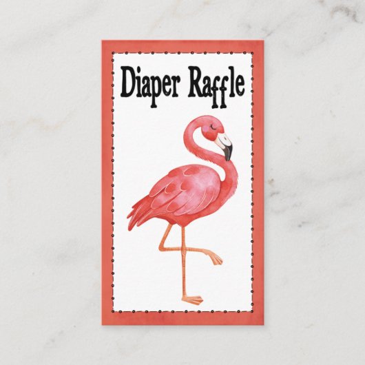 Diaper Raffle Baby Duschgel Spiel Pink Flamingo Begleitkarte (Vorderseite)
