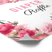 Diaper Raffle Baby Game Silver Flamingo Ballerina Poster (Ecke)