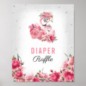 Diaper Raffle Baby Game Silver Flamingo Ballerina Poster (Vorne)