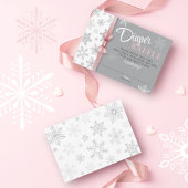 Diaper Raffle Baby Girl Pink Grau Schneeflocke Win Begleitkarte