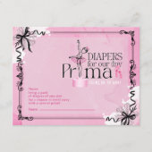 Diaper Raffle Ballet Theme Card Einladung (Vorderseite)