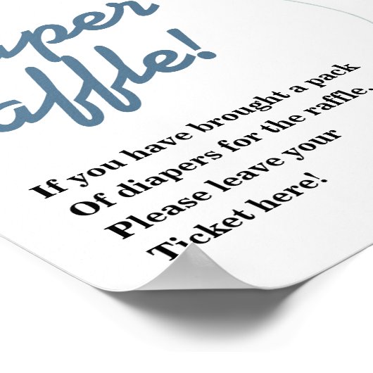 Diaper Raffle Balloon Eucalyptus Baby Shower GAME Poster (Ecke)