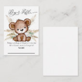 Diaper Raffle Bear Boho Pampas Grass Vorwarte wart Begleitkarte (Vorne/Hinten)