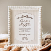 Diaper raffle Bebe Cafe Brown Bow Handdrawn Poster