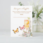 Diaper Raffle Bellini Butterfly Babydusche Einladung (Stehend Vorderseite)