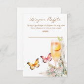 Diaper Raffle Bellini Butterfly Babydusche Einladung (Vorne/Hinten)