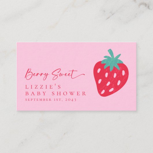 Diaper Raffle Berry Sweet Baby Dusche Begleitkarte (Rückseite)