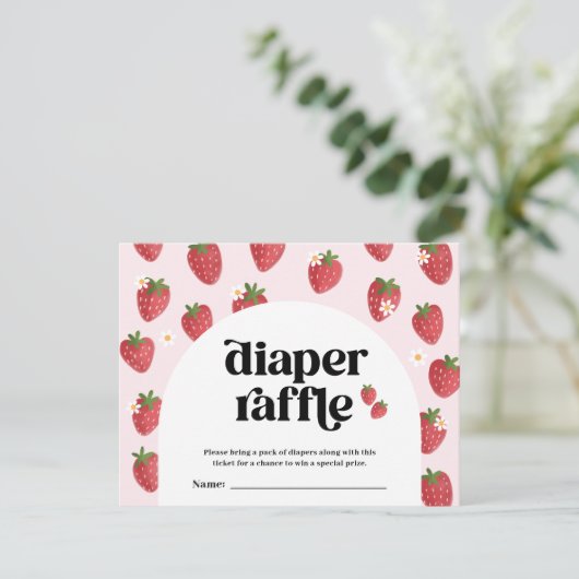 Diaper Raffle Berry Sweet Enclosure Card (Stehend Vorderseite)