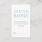 Diaper Raffle | Blue Baby Dusche Begleitkarte (Vorderseite)