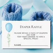 Diaper Raffle Blue Balloon Baby Dusche Begleitkarte