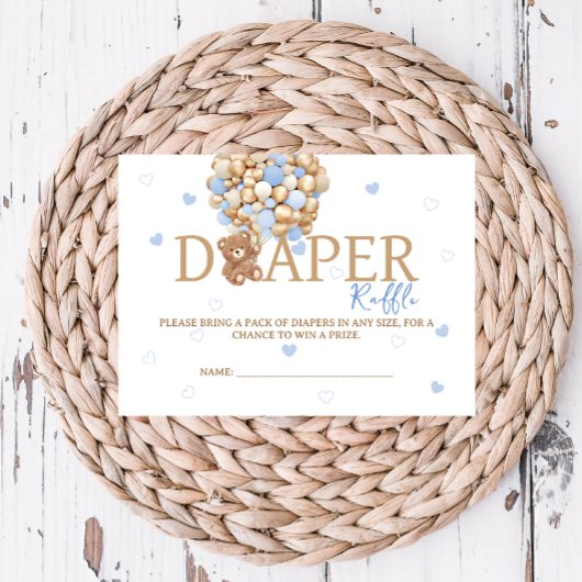 Diaper Raffle Blue Bär Begleitkarte