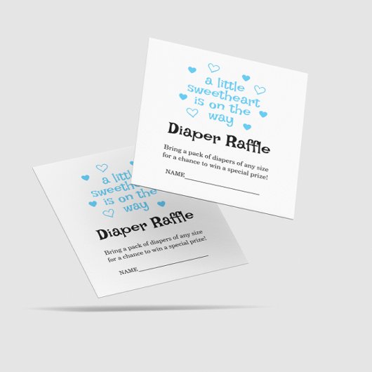 Diaper Raffle Blue Boy Baby Duschecke Square Karte