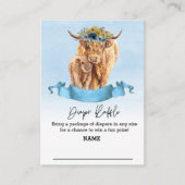 Diaper Raffle Blue Boy Highland Cow Begleitkarte (Vorderseite)