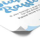 Diaper Raffle Blue Elephant Boy Baby Duschzeichen Poster (Ecke)