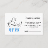 Diaper Raffle Blue Feet Twin Boys's Baby Dusche Begleitkarte (Vorderseite)