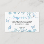 Diaper Raffle Blue Floral Baby Dusche Begleitkarte (Vorderseite)