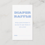 Diaper Raffle | Blue Kariert Baby Dusche Begleitkarte (Vorderseite)