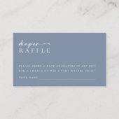 Diaper Raffle Blue Minimalistisch Baby Dusche Begleitkarte (Vorderseite)