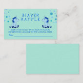 Diaper Raffle Blue Unicorn Twins Boy Baby Dusche Begleitkarte (Vorne/Hinten)