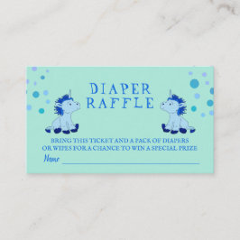 Diaper Raffle Blue Unicorn Twins Boy Baby Dusche Begleitkarte