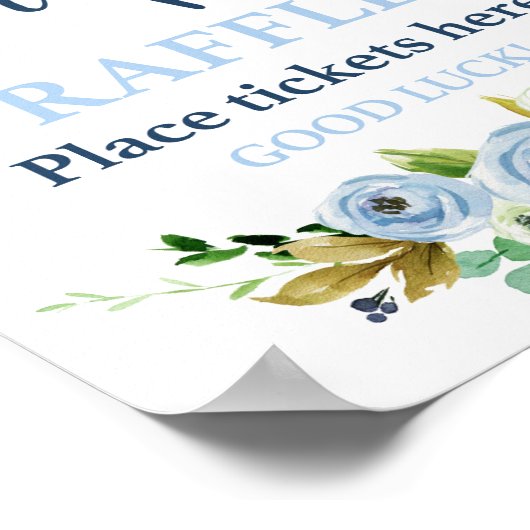 Diaper Raffle Blumenschild Poster (Ecke)