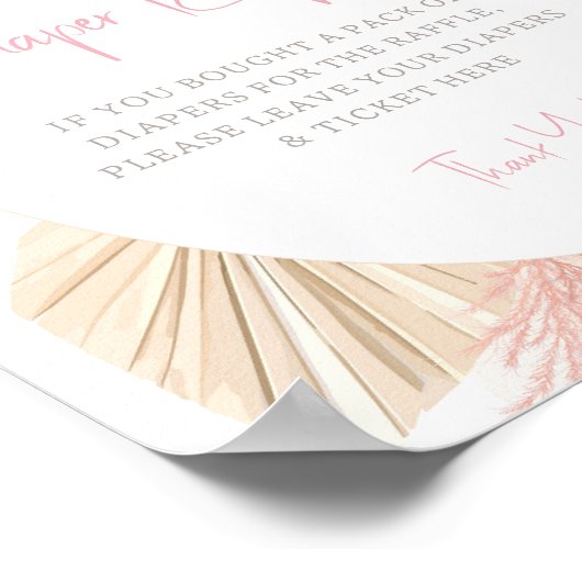 Diaper Raffle Boho Baby Girl Babydusche Poster (Ecke)