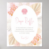 Diaper Raffle Boho Baby Girl Babydusche Poster (Vorne)