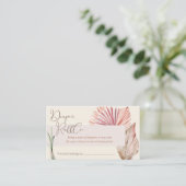 Diaper Raffle Boho Palm getrocknete Foliage Babydu Begleitkarte (Stehend Vorderseite)