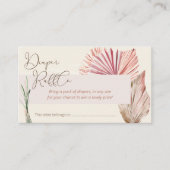 Diaper Raffle Boho Palm getrocknete Foliage Babydu Begleitkarte (Vorderseite)
