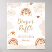 Diaper Raffle Boho Rainbow Sign Poster (Vorne)