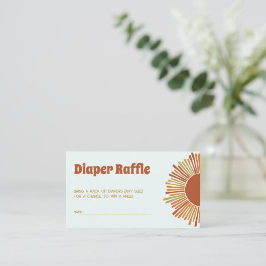 Diaper Raffle Boho Retro Boy Baby Dusche Begleitkarte (Stehend Vorderseite)