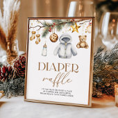 Diaper Raffle Boho Weihnachtsferien Kinderdusche Poster