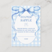 Diaper Raffle Bow Ribbon Blue Watercolor Begleitkarte (Vorderseite)