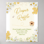Diaper Raffle Bumblebee Honey Baby Dusche Sprinkle Poster (Vorne)