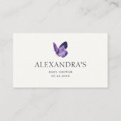 Diaper Raffle Butterfly Wild Lila Baby Dusche Begleitkarte (Rückseite)