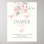 Diaper Raffle Butterfly-Zeichen Poster (Vorne)
